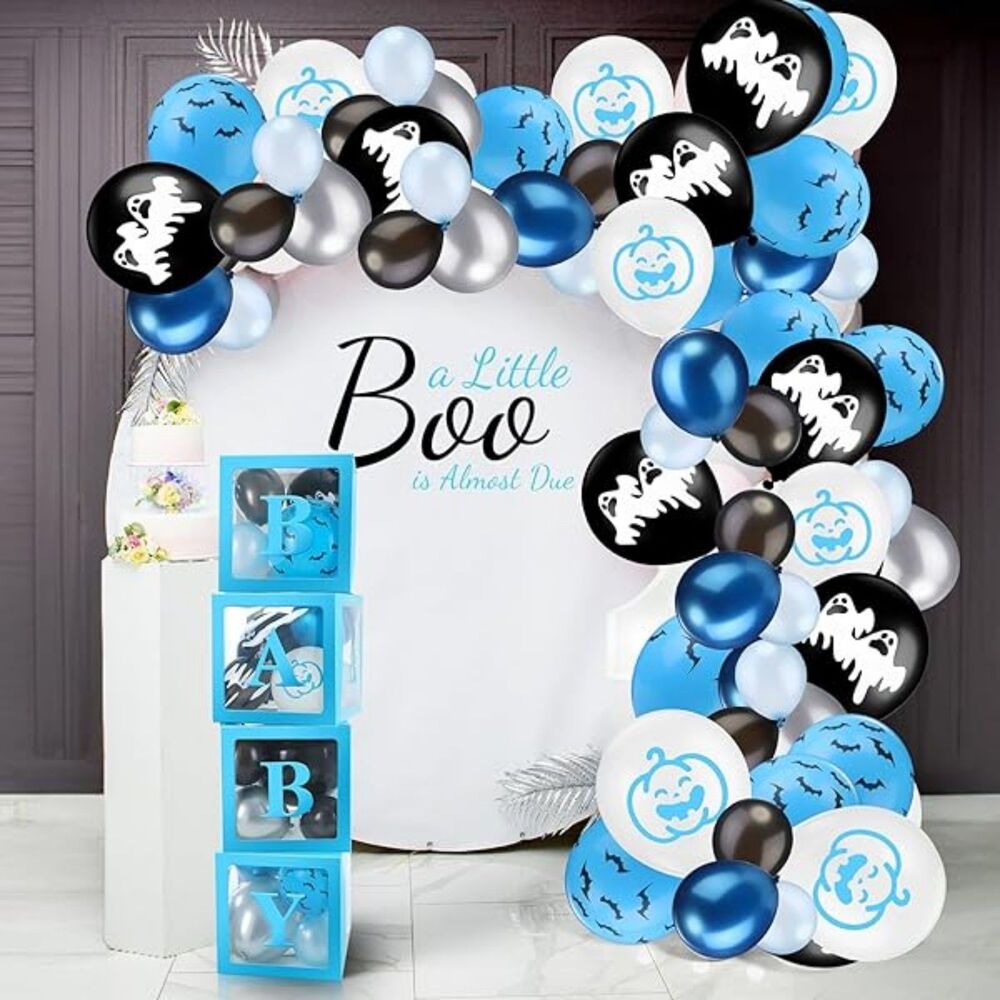 Blue Halloween Themed Baby Shower Decor Supplies NEW